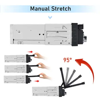 Podofo 1din MP5 CarPlay přehrávač bezdrátový Android auto autorádio FM RDS stereo 7palcový výsuvný dotykový displej multimediální přehrávač 10 nejlepší prodej univerzální obrazovka pro Android - №8