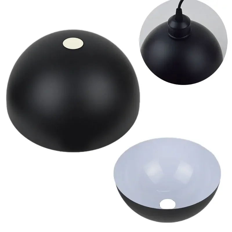 

300mm Lamp Shades Only Black Metal Hanging Lamp Shade Pendant Half of A Circle Design For Floor Lamps & Chandeliers