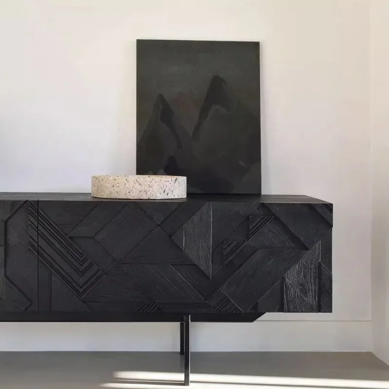 حامل تلفاز حديث عالي الجودة باللون الأسود مصمم إبداعي لغرفة المعيشة حامل تلفاز منظم عرض Muebles Para Tv أثاث عصري #4