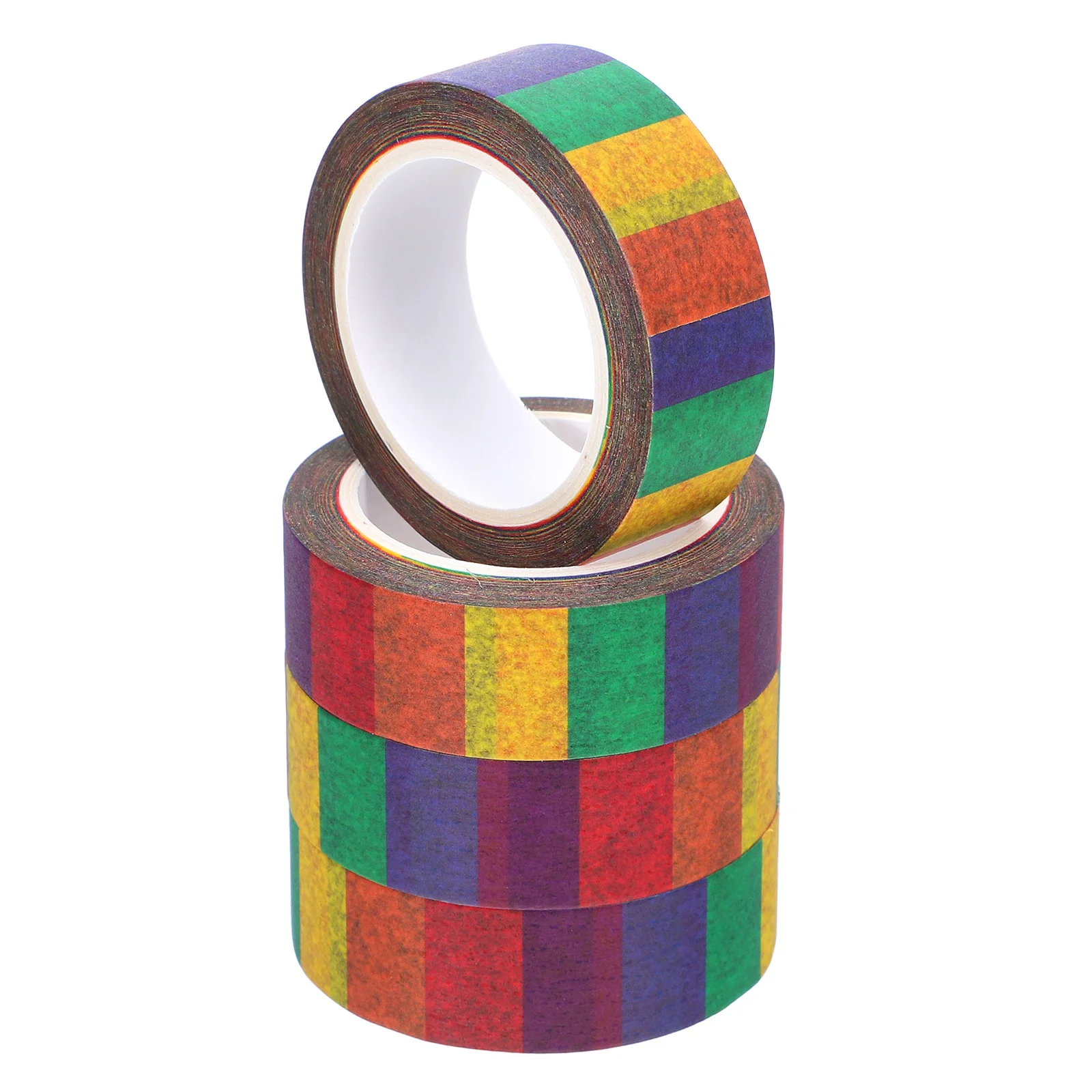 

4Pcs Colored Washi Tape Striped Pattern Residue Free Adhesive Tape for Scrapbooking Wrapping DIY Creative Decor