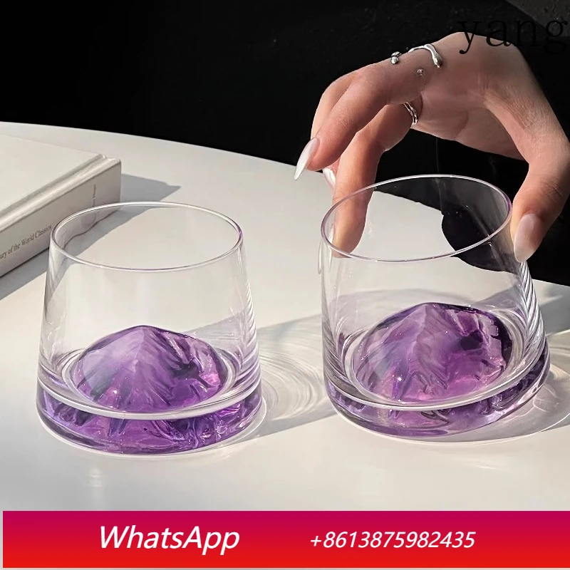 LMM creative retro purple high-value glass Guanshan cup beverage cup