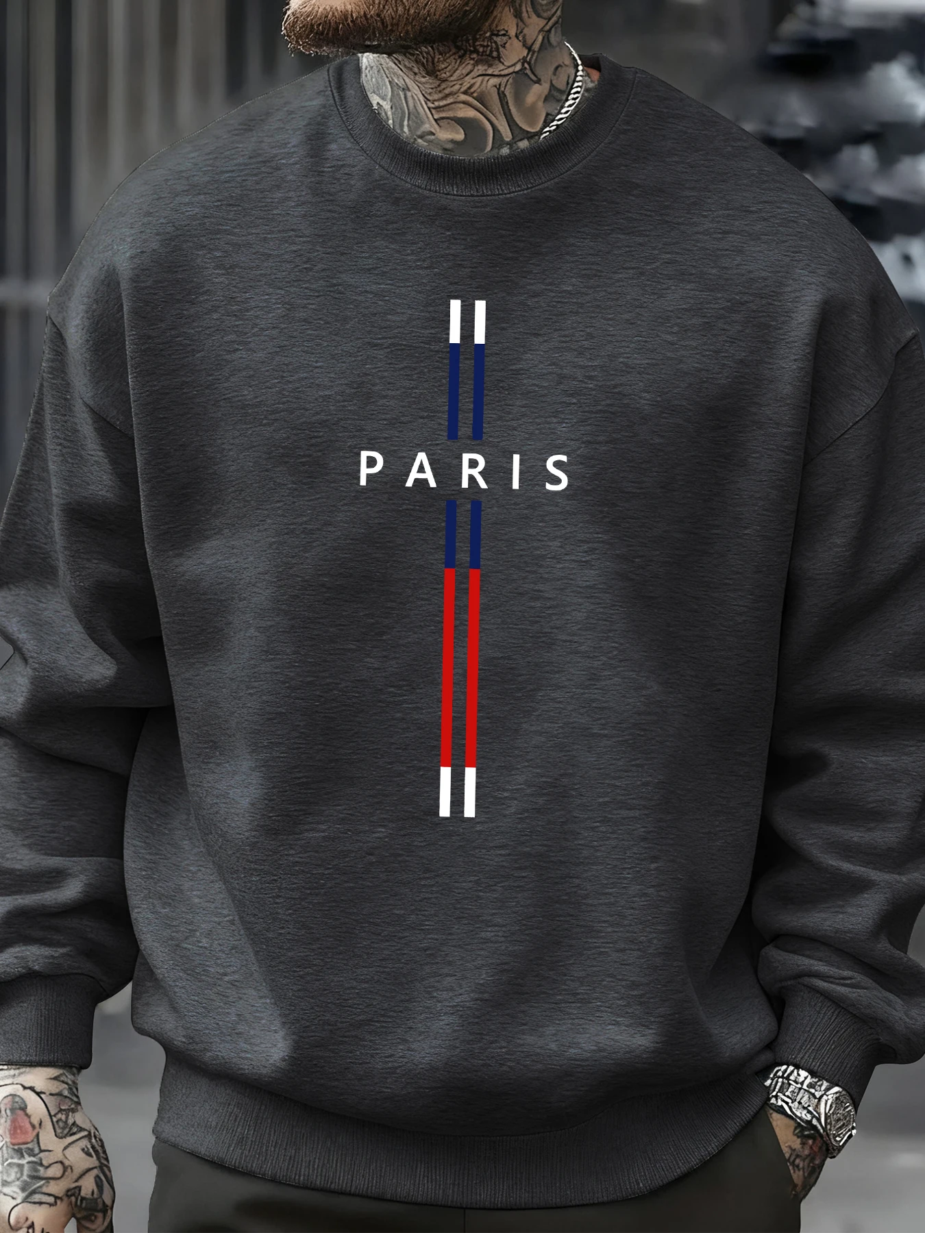 باريس الإبداع طباعة البلوز رجل الخريف Crewneck الأزياء البلوفرات شخصية الشارع ملابس الشارع تناسب الجميع #1