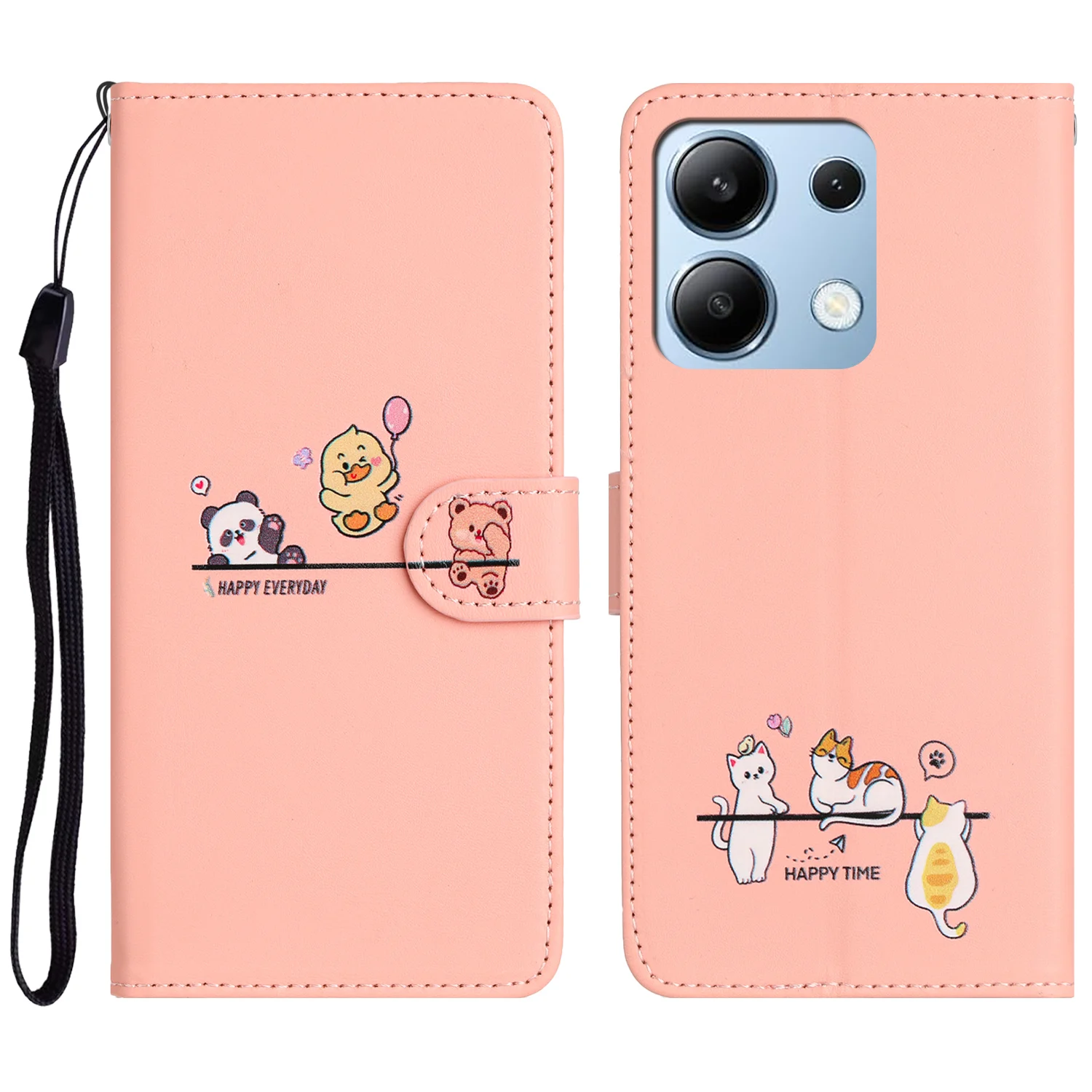 Funda Redmi 13 13C POCO C65 M6 X6 3D Animal Phone Case for Xiaomi Redmi Note 13 Pro Plus Mi 13T Cases Leather Wallet Flip Cover