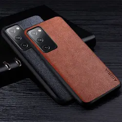 Leather Case For Samsung Galaxy S21 S20 Plus Ultra FE 5G Luxury Retro Litchi Pattern Soft Cover For Samsung S22 S20 S21 FE Case