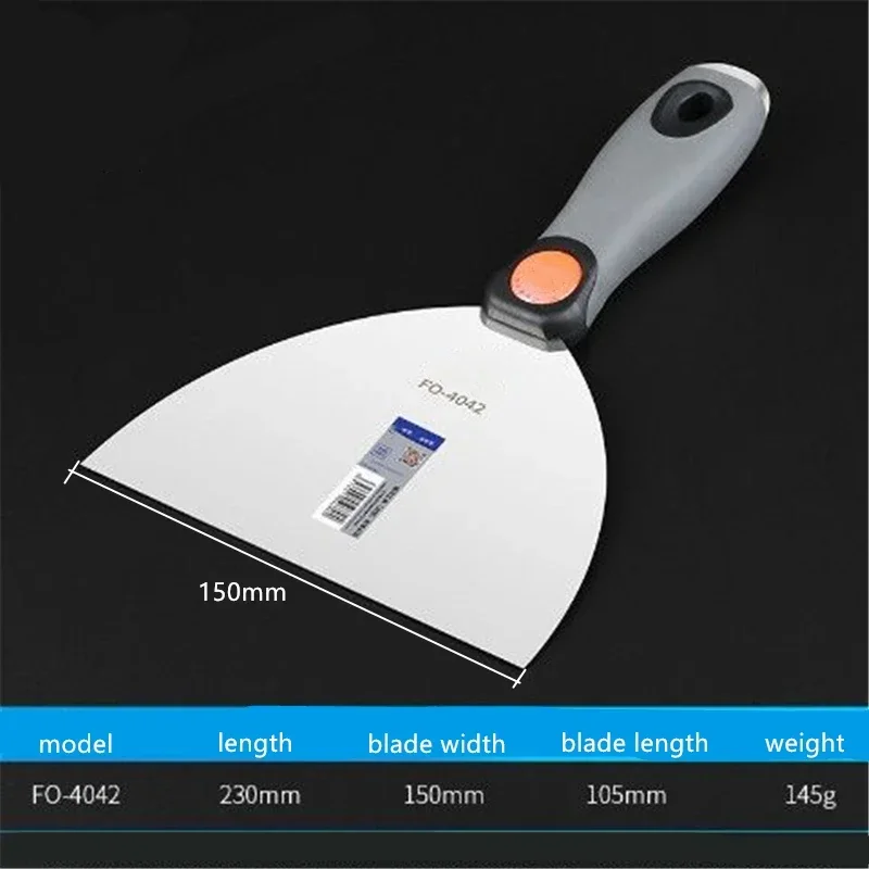 Stainless Steel Drywall Plastering Scraper (FO4040-FO4045)-Multi-Function Putty Knife/Trowel for Interior/Exterior Wall Repair
