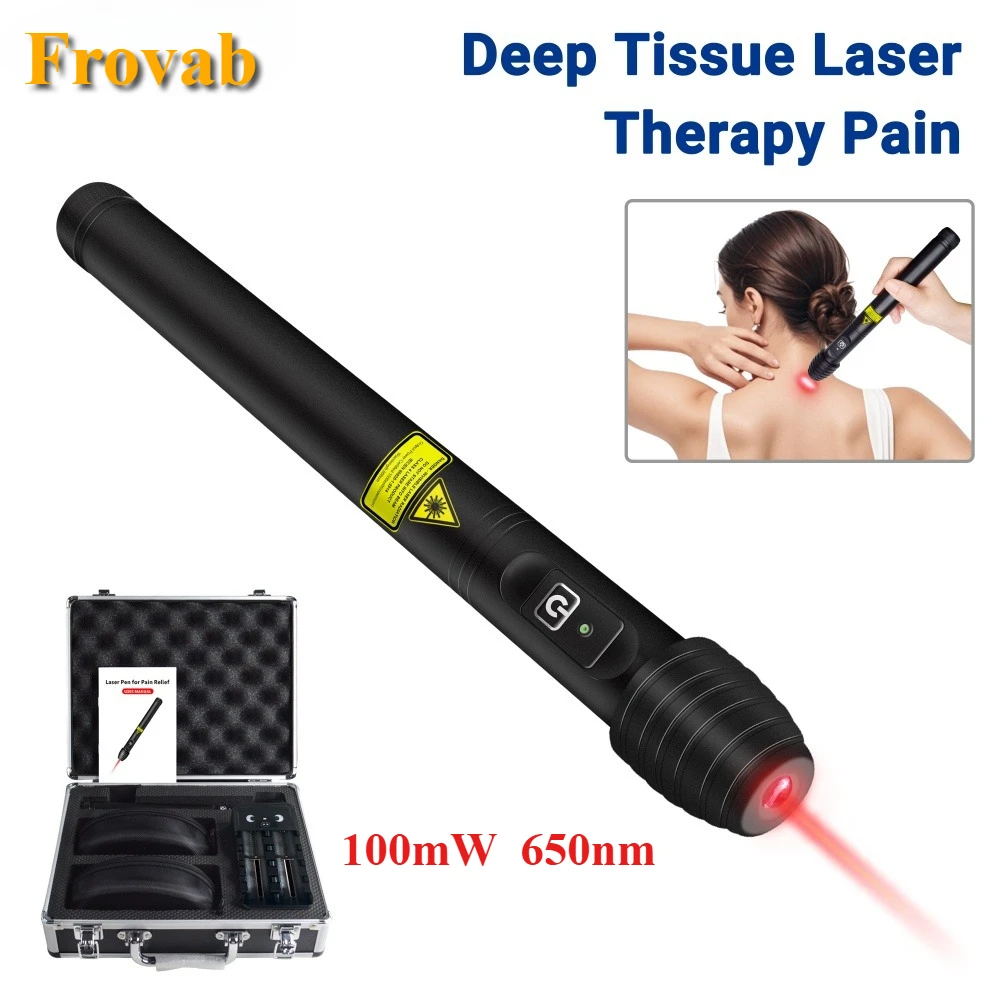 

650 нм 100 МВт красное устройство для лазерной терапии портативная ручная ручка для ухода за все тело воспаления артрит ишиаса мышечная боль