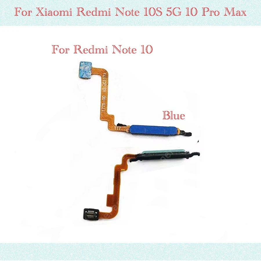 For Xiaomi Redmi Note 10 Pro 10s 10 4G 5G Fingerprint Sensor Home Return Key Menu Button Flex Ribbon Cable