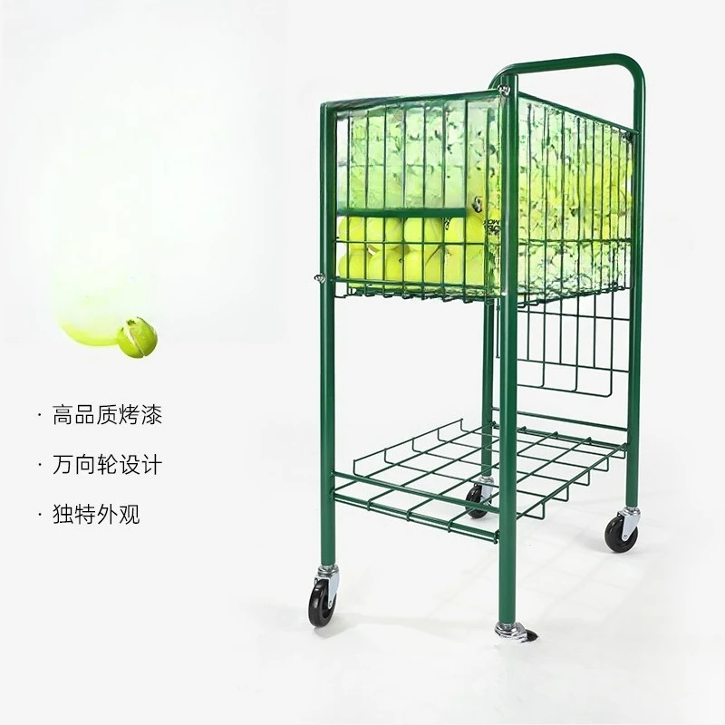 تدريب سيارة مدرب التنس، إطار التنس يمكن أن يحمل كرة، سلة تخزين محمولة قابلة للطي بعجلات