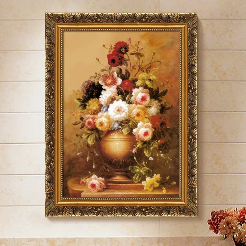 European style framework restaurant hanging paintings, home furnishings, wall spraying simulation oil paintings