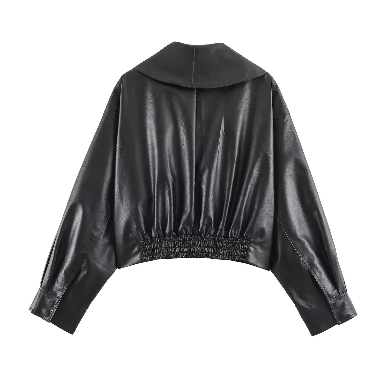 KONDALA Women Classic PU Leather Waist Buckle Jacket 2026 Autumn/Fall Trendy High Street Vintage Jacket Elegant Commute Jacket