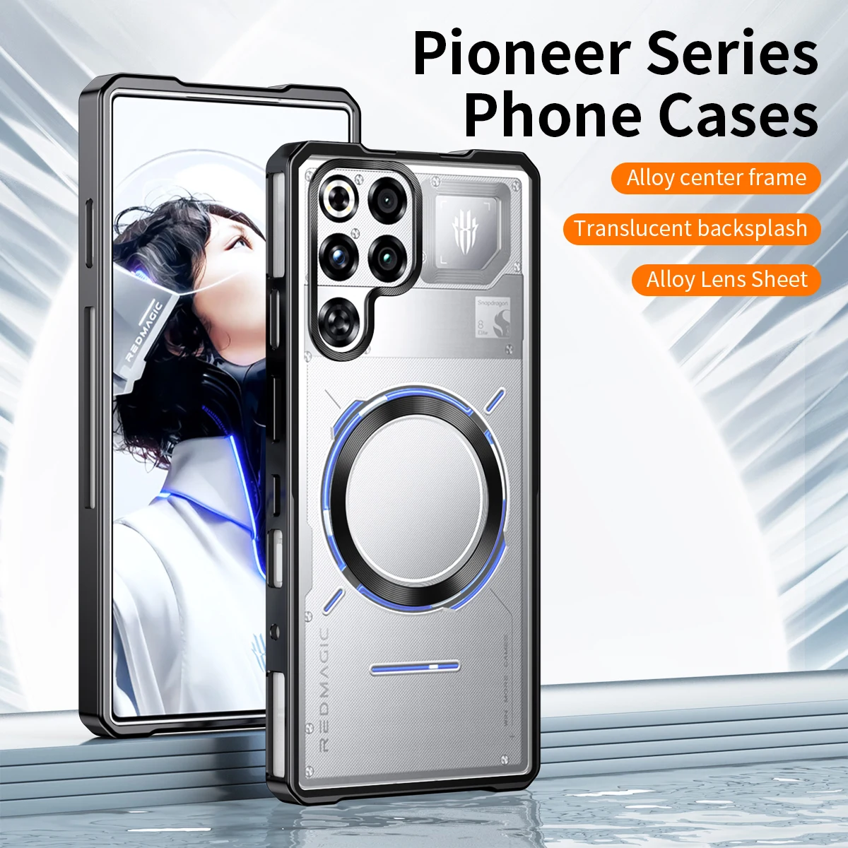 Casing ZTE Nubia Red Magic 11 Pro Plus Mewah, Pelindung Lensa Kaca Alloy Snap Snap, Bumper Funda untuk Red Magic 11 Pro Plus