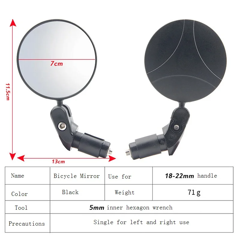 HD Bicycle Rearview Mirror with Adjustable Handlebar - Improve Safety and Visibility While Riding