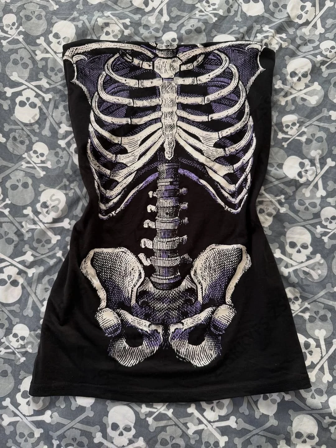 Sukienka letnia bez ramiączek w stylu Y2K, streetwear, z nadrukiem czaszki, obcisła spódnica dla dziewczyn, Harajuku Gyaru, damska krótka sukienka tuba w stylu lat 2000, seksowna odzież.