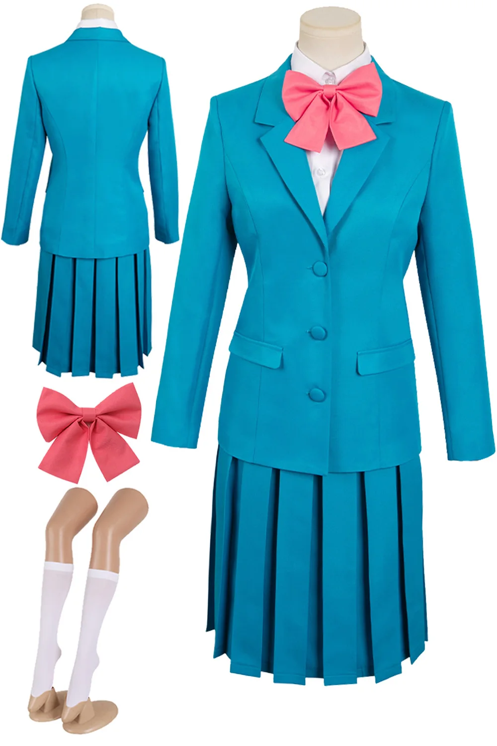 

Kuronuma Sawako Cosplay Anime Kimi mini Todoke Season 3 Roleplay Costume Blue School Uniform Socking Bow Tie Women Fantasia Suit