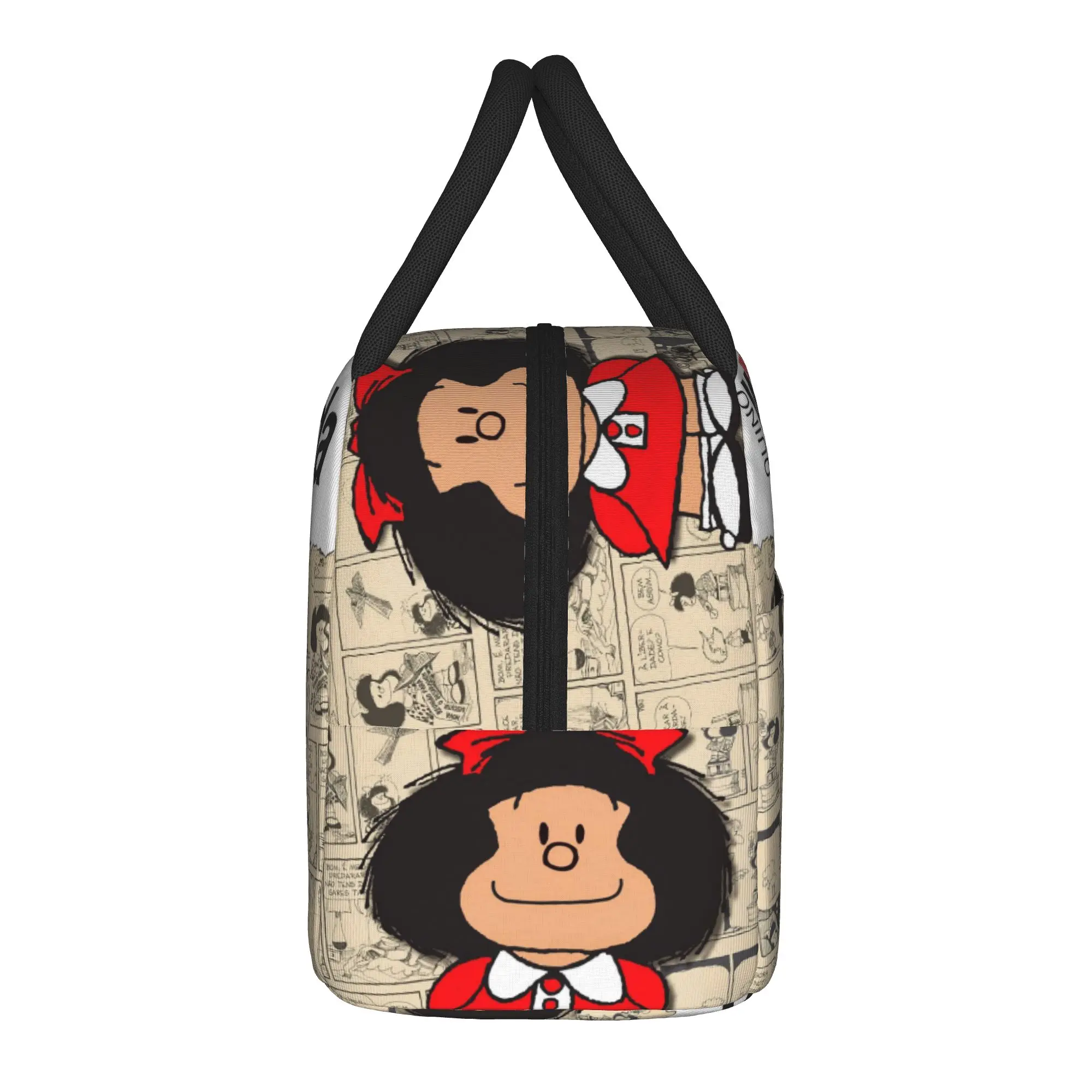 Mafalda Comic Insulated Lunch Bag Thermal Bag Reusable,Meal Container Kawaii Amine Portable Lunch Box Tote for Men Work  Travel