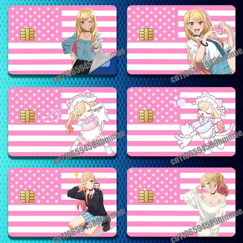 

For American USA M-Marin Kitagawa Flag Sticker Paper Skin ID Bank Credit Metro Self-adhesive Card Cover Decoration