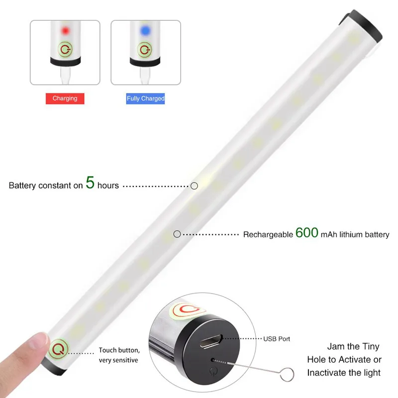 タッチセンサーとナイトライトを備えた充電式USB15 LEDライト,クローゼット,ワードローブ,キッチンに最適