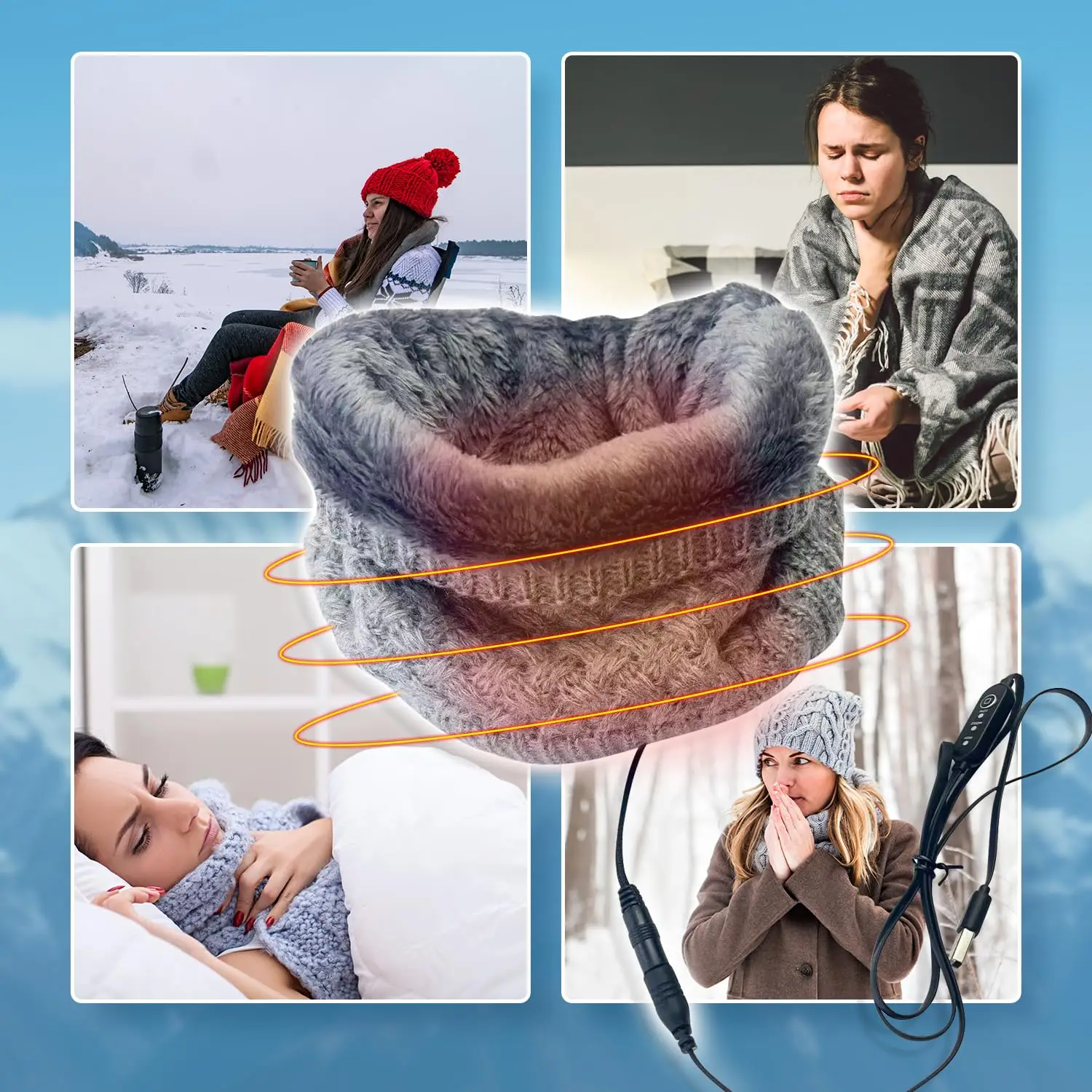 Heated Waist Belt Electric Heated Foot Warmer Belly Warmer Features Convenient USB Plug For Easy