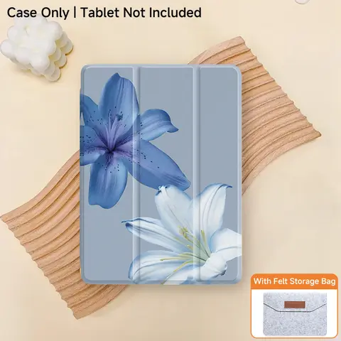 Compatible with iPad 2025 A16 11th，with storage felt bag，2022 10th，Air4/Air5 Air 11 M2M3 Pro 13 Protective case，Tri-fold bracket