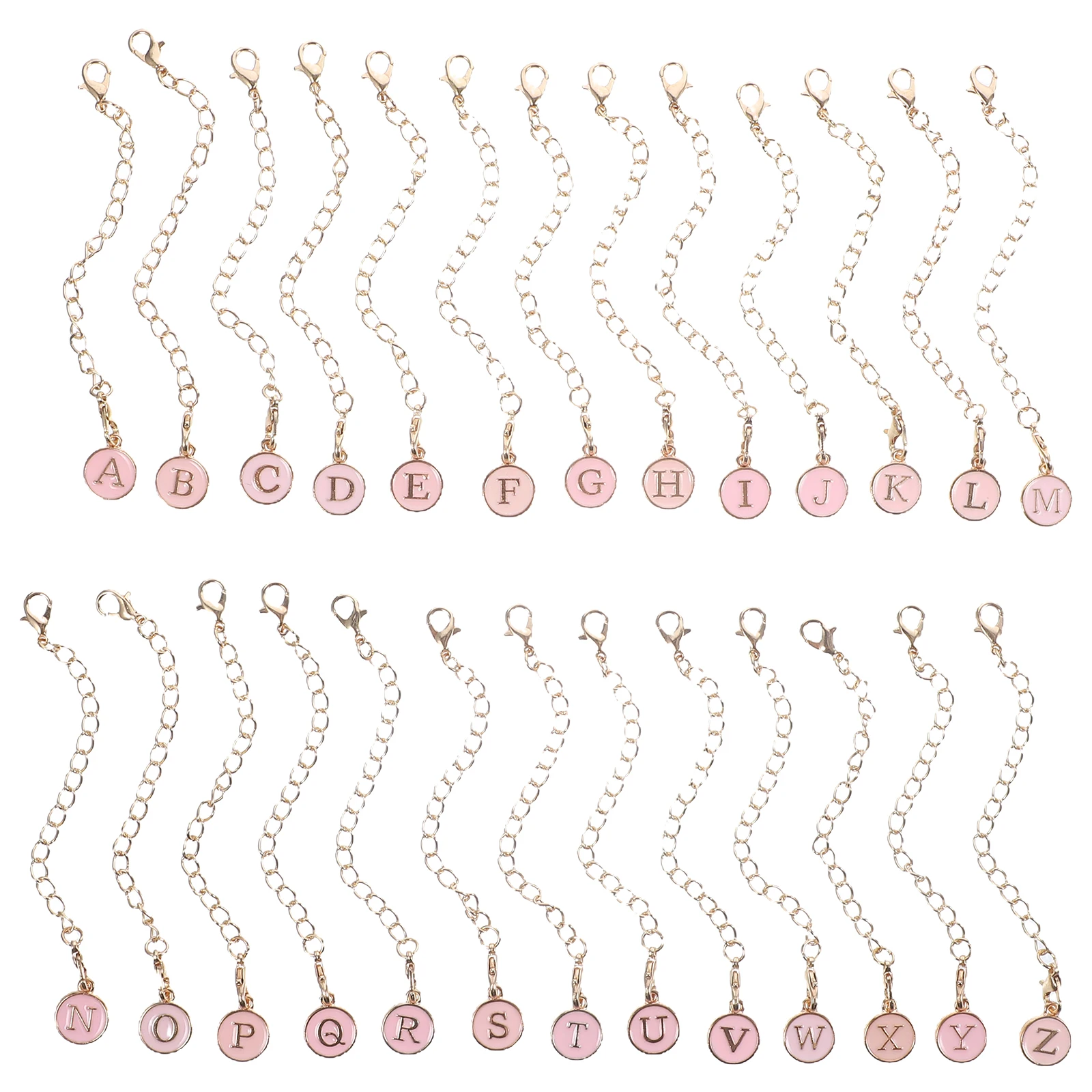 

26 Pcs Charm Alphabet Chain Jewelry Mugs Personalized Water Cup Alloy Letters Charms