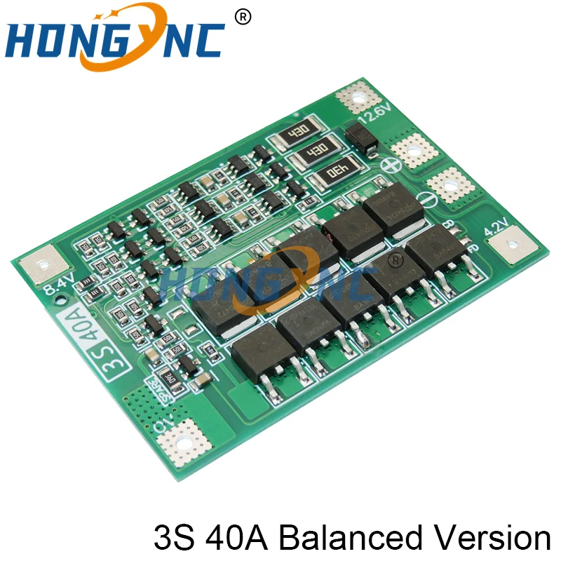 3S 40A BMS 11.1V 12.6V 18650 lithium battery protection Board with balanced Version for drill 40A current Enhance / Balance