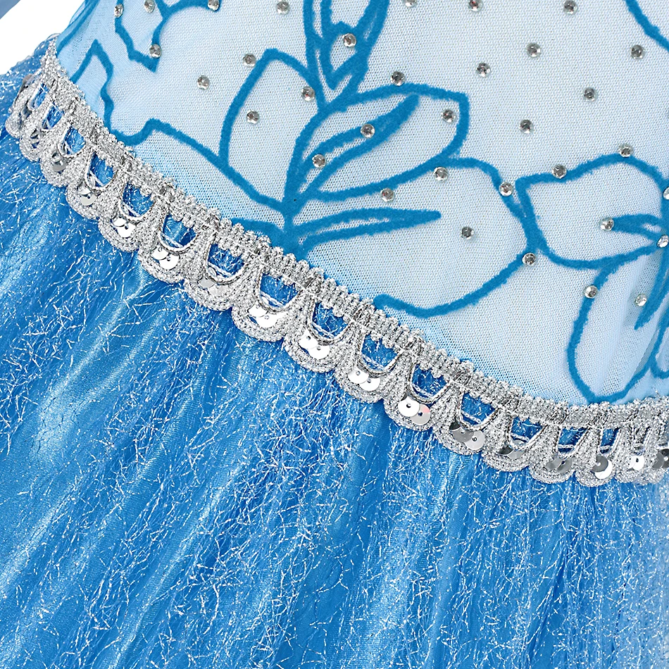 2-10T Elsa Cosplay Dress for Girls Birthday Role Elsa Princess Dress For Kids Halloween Carnival Easter Party Costume Cosplay