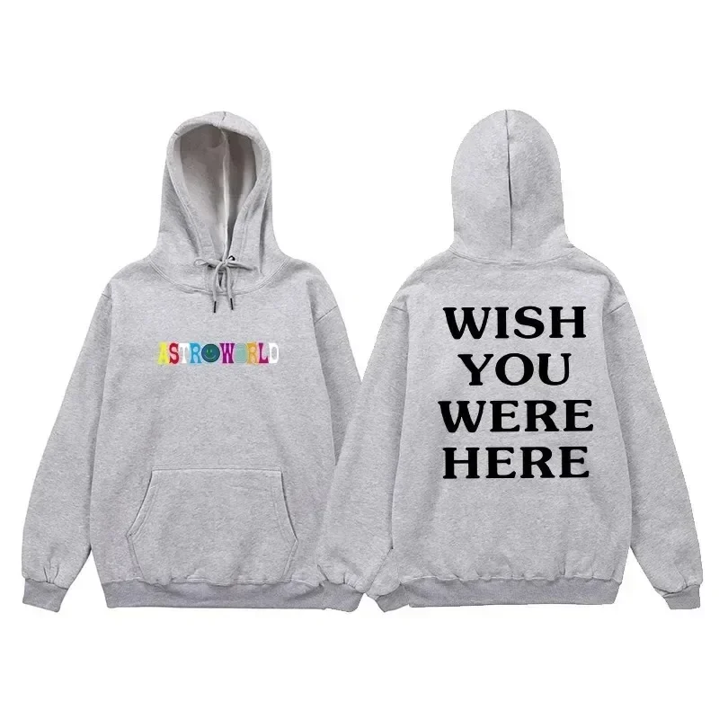 Hip Hop Hoodie Men Women ASTROWORLD Hoodies Sweatshirts Cactus Jack WISH YOU WERE HERE Letter Print Hooded Hoody Man Streetwear