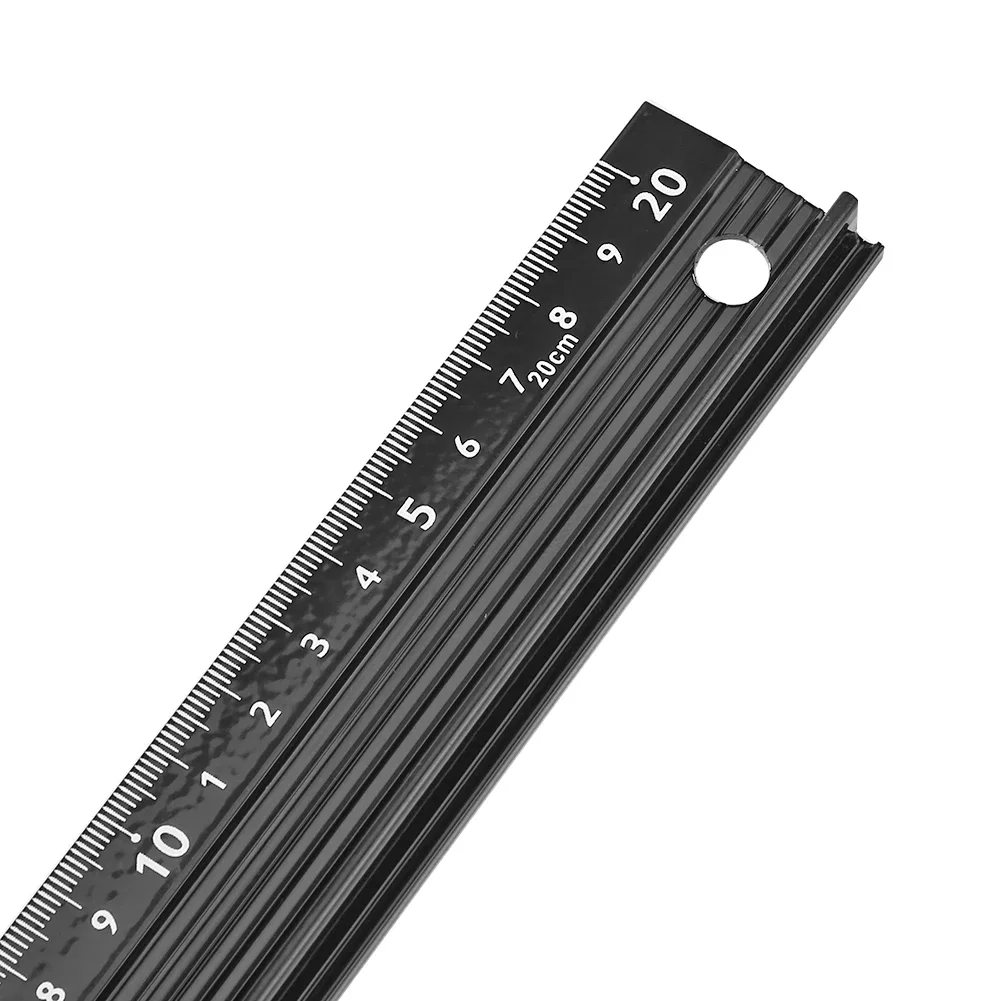 Multi-function Aluminum Alloy Hand Protective Ruler 30/45cm Non-slip Straight Ruler Laser Printing Scale Ruler Woodworking Tool