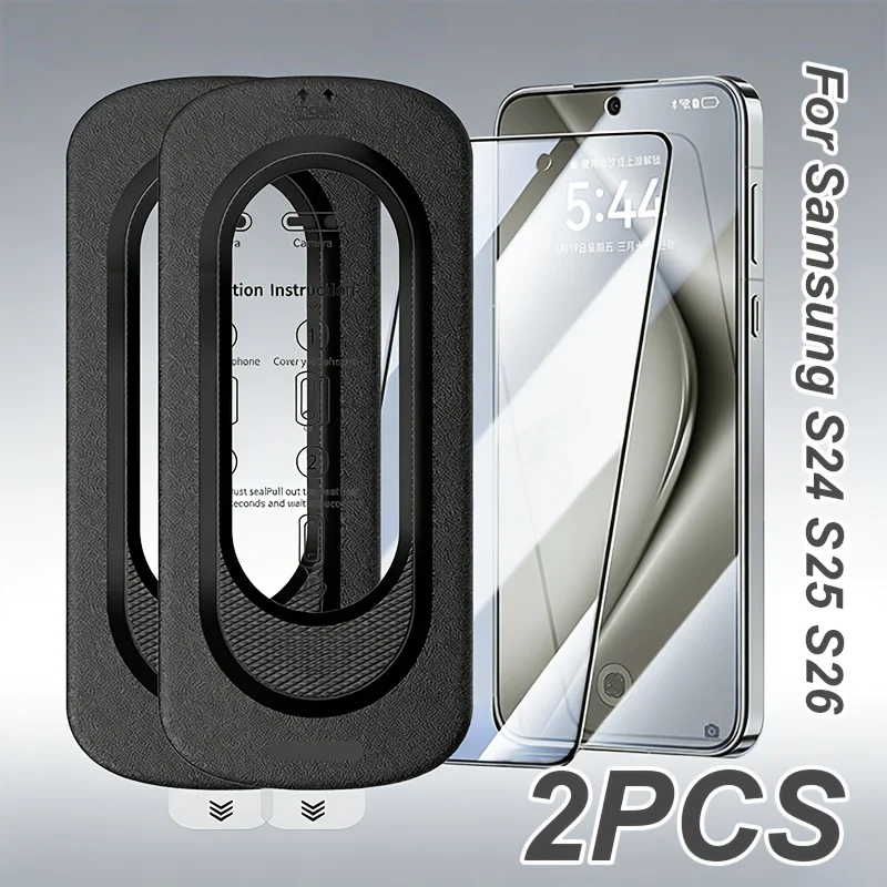 Защитное стекло для экрана Samsung Galaxy S26/S25/S24 A16/A17 с аппликатором для установки в один клик |   Совместимость с разблокировкой по отпечатку пальца