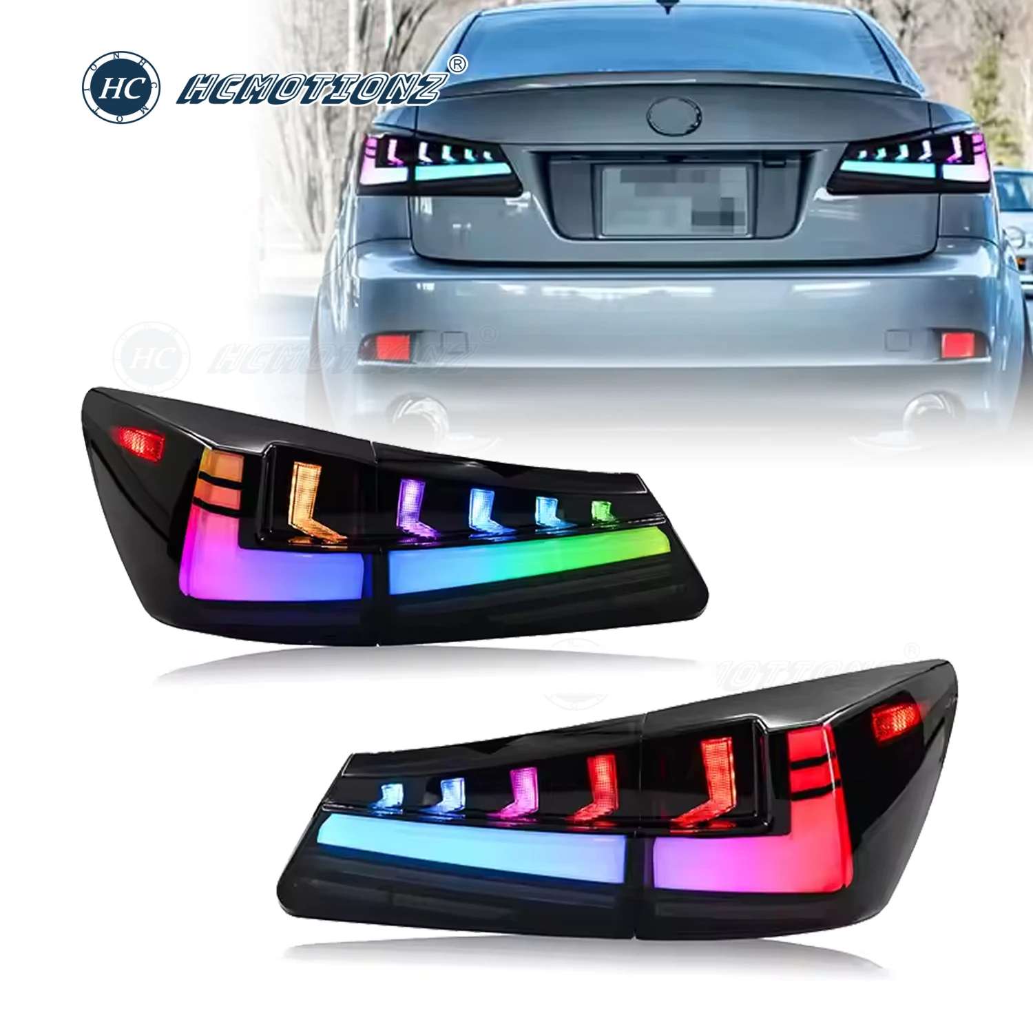

HCMOTIONZ Back Light for Lexus IS250 2006-2012 220d IS350 ISF LED Tail Lamp Assembly DRL Animation Lighting System U.S. Shipment