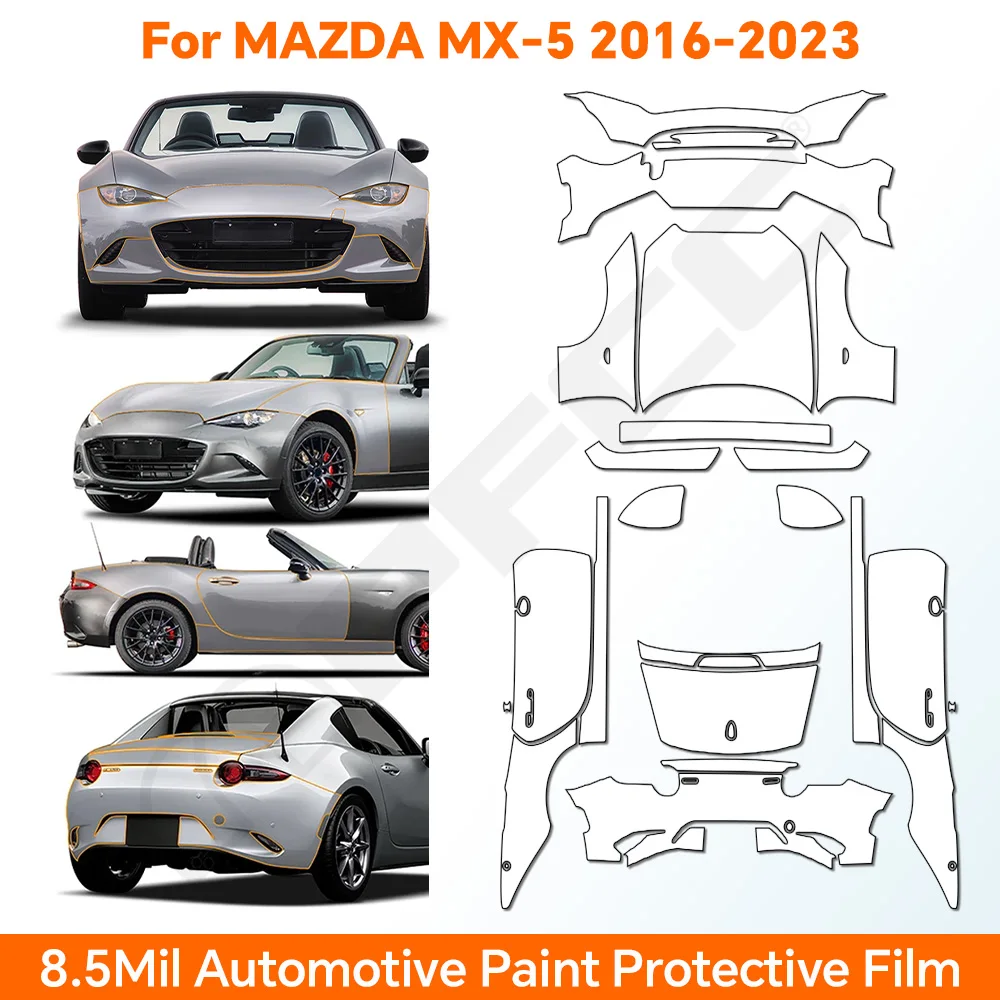 

9MILFor Mazda MX5 MX-5 2016-2023 Paint Protection Film Clear Bra Car Body Anti-scratch Pre-cut PPF Resistant Kit Invisible Cover