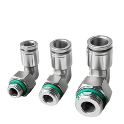 304 Stainless Steel Pneumatic Hose Fitting PL Air Tube Connector 1/8 1/4 3/8 1/2 BSP Quick Release Pipe Fittings