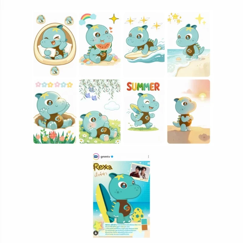 

8/10PC/SET Surfjava Patchara Silapasoonthorn Bhobdhama Hansa Q Image Rexxa Mascot Card Sticker Double-sided Printing 3inch Card