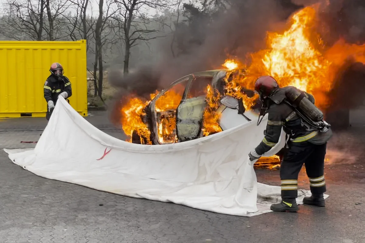 Manta ignífuga de la lucha contra incendios de la tela de las mantas del fuego del coche de las baterías de litio