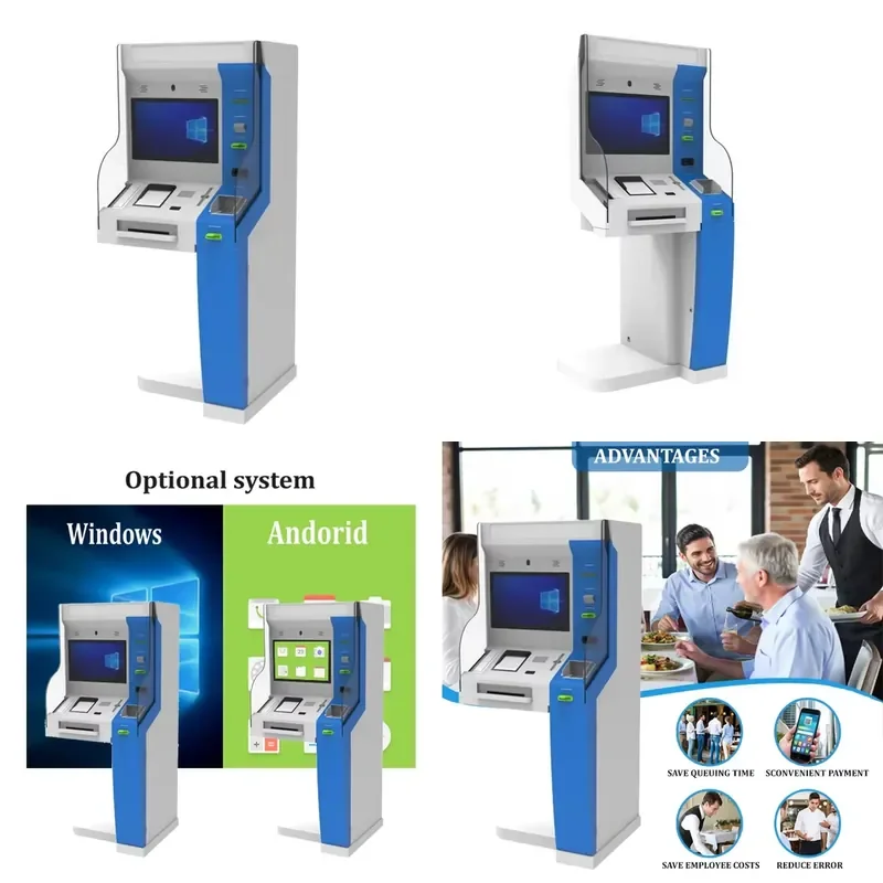Multi-function Floor Stand Government Kiosk Touch Screen Payment Terminal with Card Dispenser and Printer