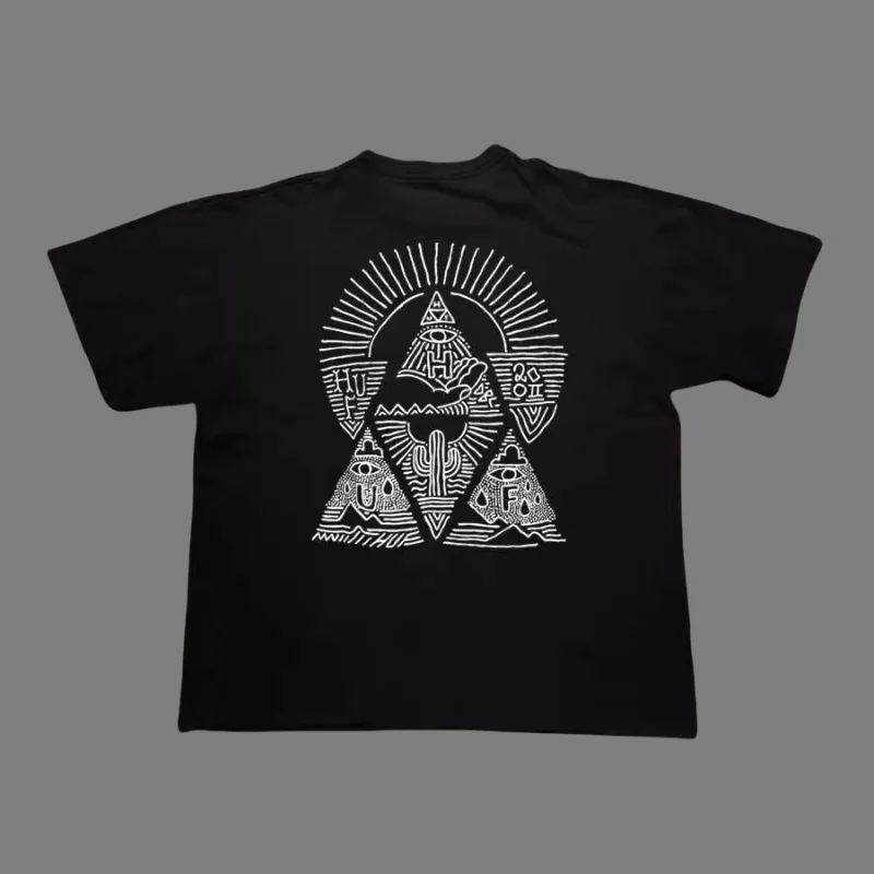 Summer American Retro Hip Hop Street Cotton Printed Short Sleeves 2026 New Men's and Women's Fashion Casual Short Sleeves