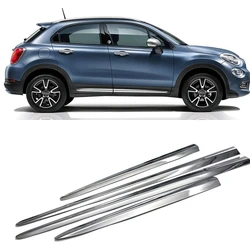 For Fiat 500X 2015 2016 2017 2018 ABS Chrome Side Door Body Molding Line Cover Trim Protector Exterior Decoration  accessories