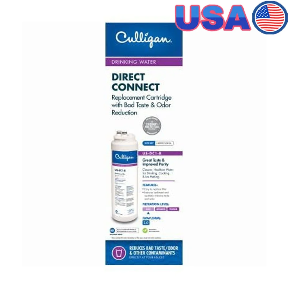 

Under Sink Direct Connect Drinking Water Filter Replacement Cartridge Quick Connect 0.5 Micron Reduces Chlorine Taste Odor 2000