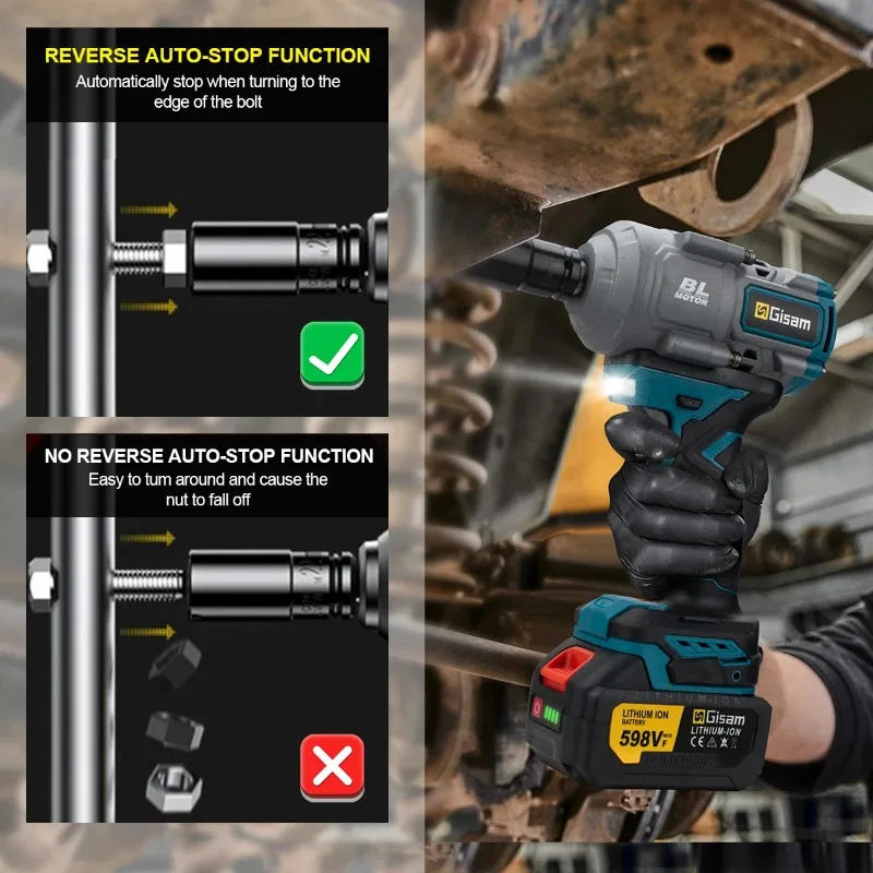 

【Hot Item】 2000N.M Torque Brushless Electric Impact Wrench 1/2 inch Screwdriver Cordless Wrench Power Tool For 18V Battery