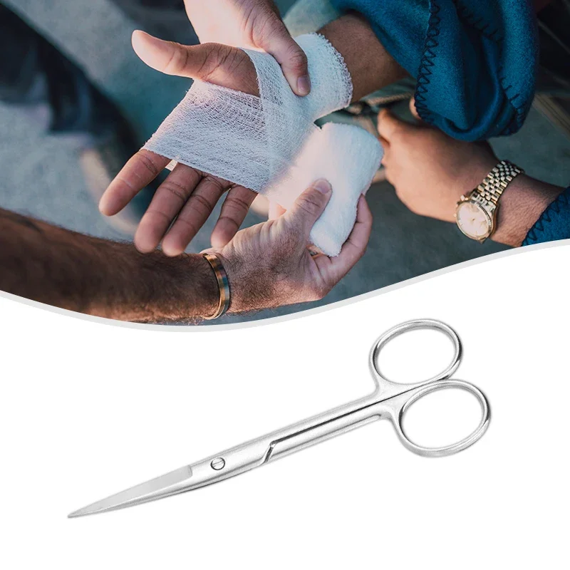 11.5cm/13cm/14cm/16cm Animal Veterinary Vet Medical Stainless Steel Surgical Scissors Straight Curved Tip Haircutting Shears