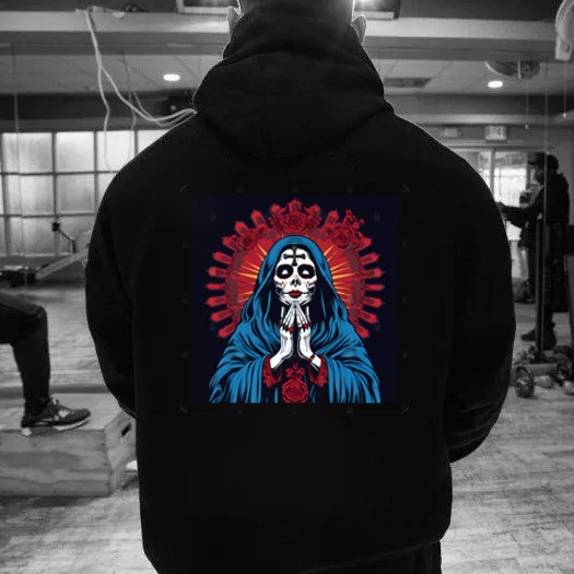 New La Santa Muerte Hoodie Pattern Sweatshirt Halloween New in Women Men Sportswear Pullover Autumn and Winter Essentials Hoodie