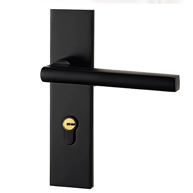 Interior Door Lock Wooden Door Room Handle Lock Handle Magnetic Suction Lock Bedroom Mute Black Split Door Lock