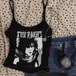 Vintage Y2k 90s slim sexy tops Harajuku Gothic Graphic Black Rock hip hop Sleeveless  Streetwear dark Punk club casual Tank Top