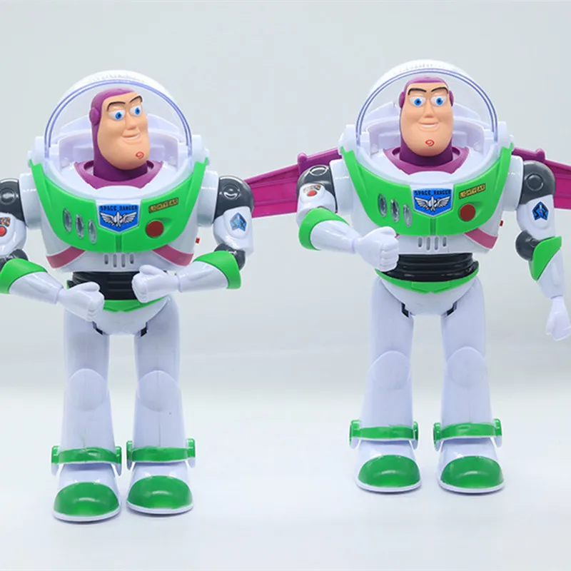 26-センチメートルディズニー漫画トイストーリーバズライトイヤーアニメーション音声ハンドフィギュア電動ウォーキング人形として子供のための誕生日プレゼント