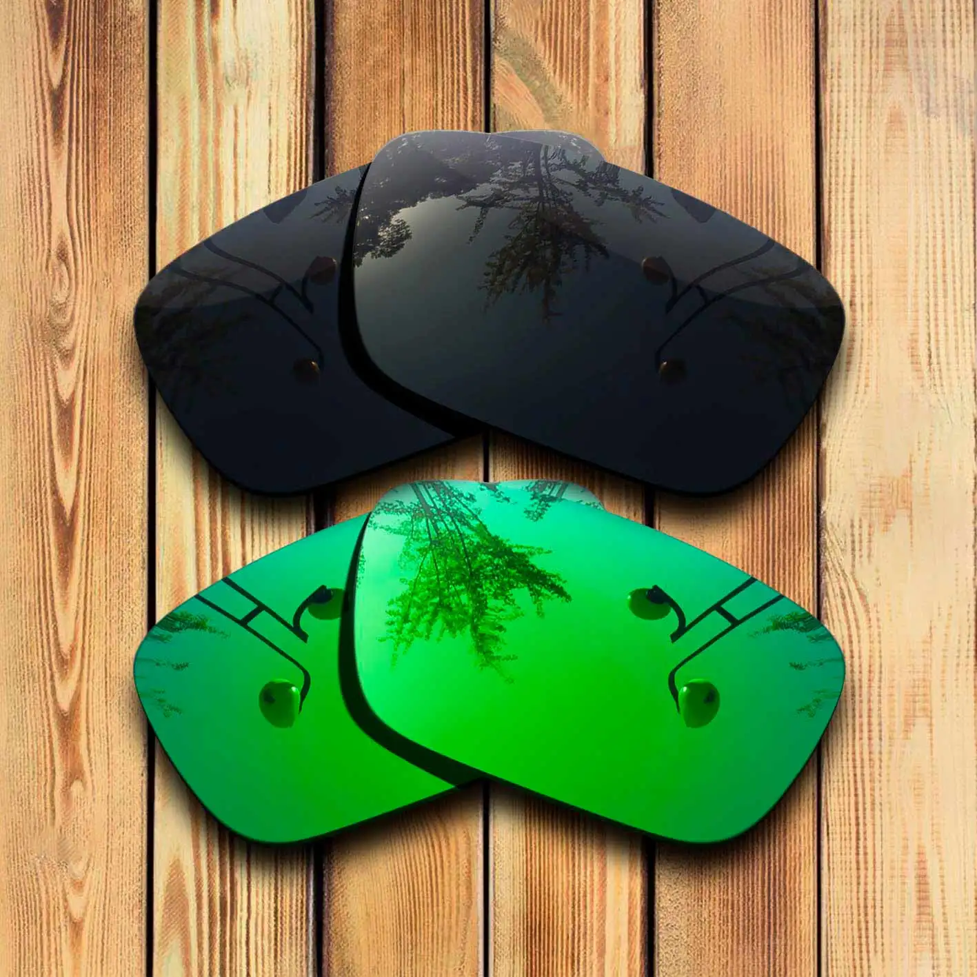 

100% Precisely Cut Polarized Replacement Lenses for jury Sunglasses Solid Black& Green Combine Options