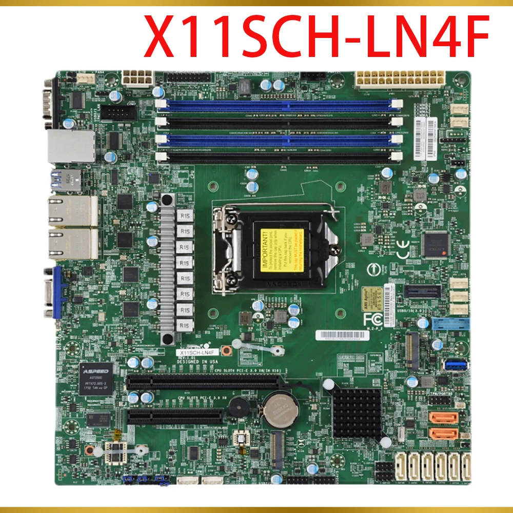 For Supermicro Motherboard Single Server E-2100 E-2200 C246 SATA3 (6Gbps) LGA-1151 X11SCH-LN4F