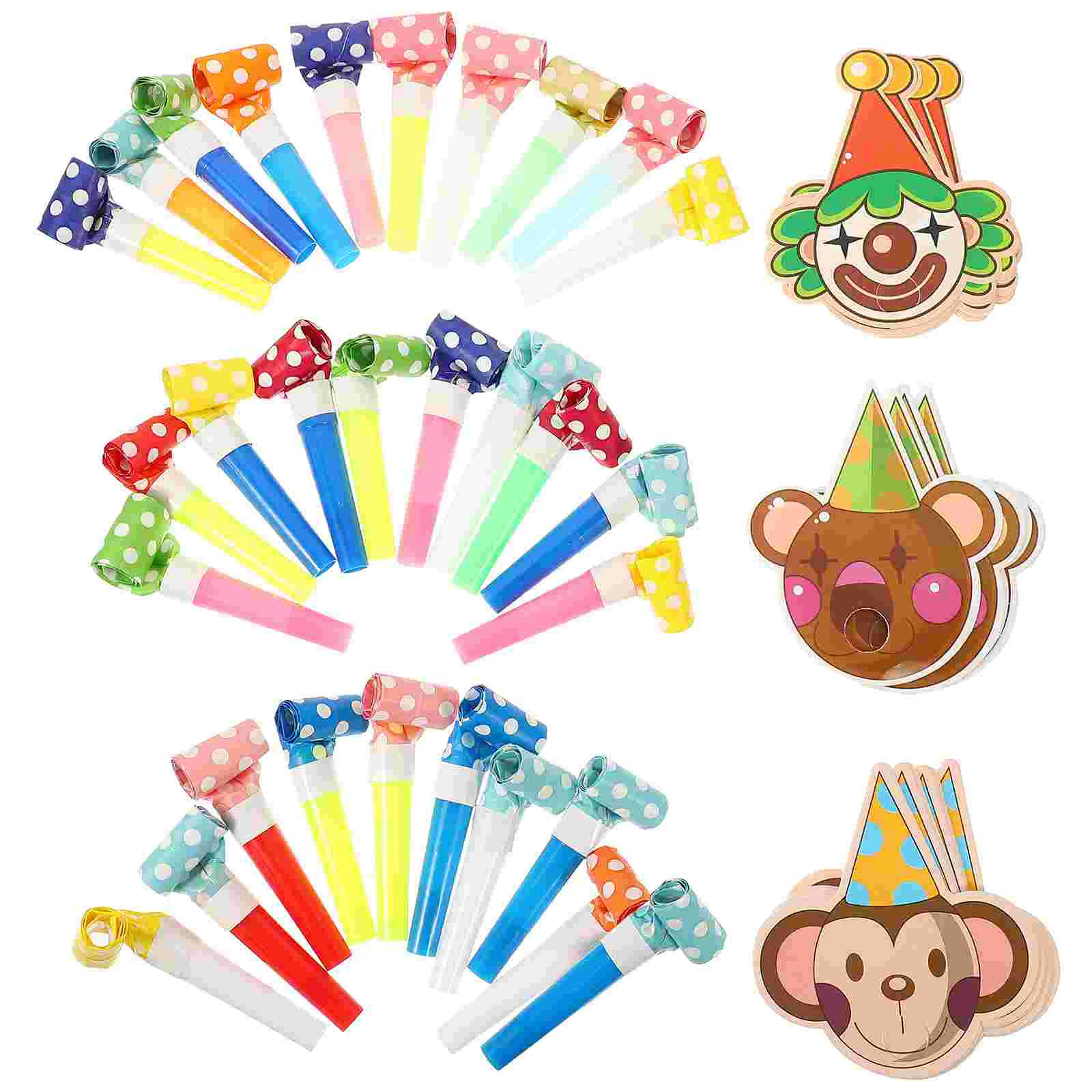 30 Pcs Cartoon Blowing Dragon Air Blower Noisemakers Bright Colors Whistles Birthday Party Blowouts Kids Props