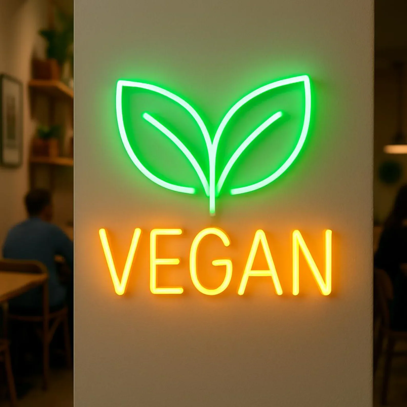

Vegan Neon Sign, Restaurant Light, Food Trucks with Plant-Based Cuisine Led Sign, Gift Idea for Vegans