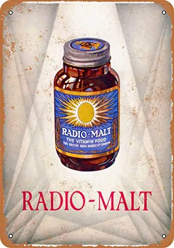 Metal Sign - 1926 Radio Malt Vitamin Food - Vintage Look Wall Decor for Cafe Bar Pub Home Beer Decoration Crafts