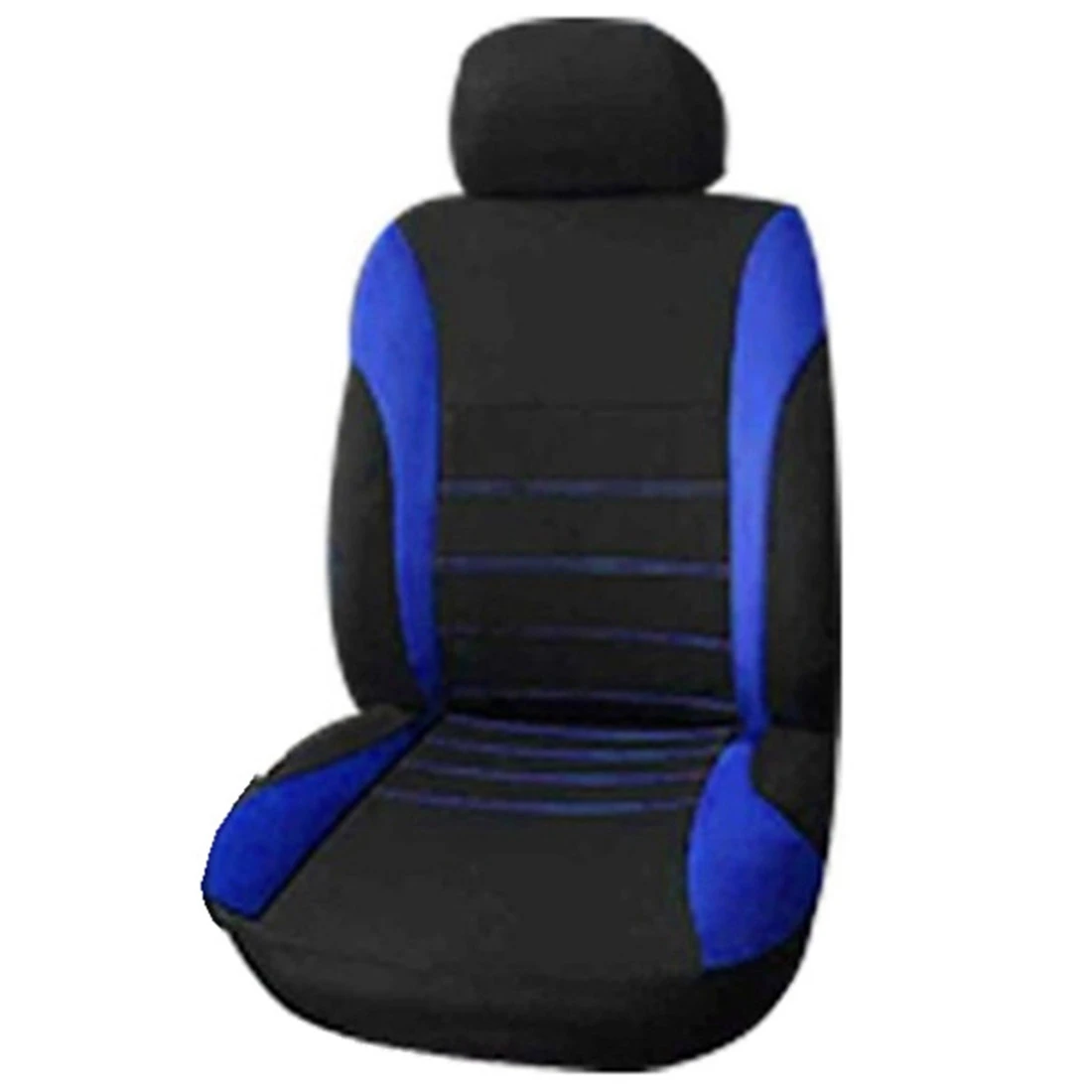 Front Car Seat Covers Front Airbag Ready Sport Bucket Seat Cover, Automobiles Seat Covers (Black + Blue)